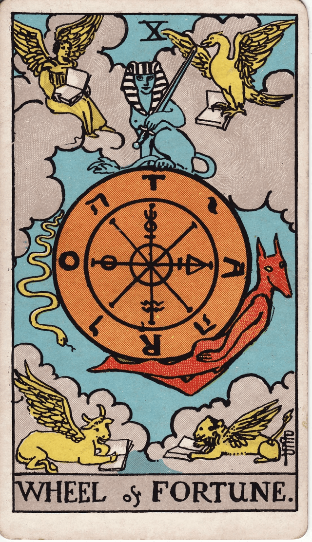 Wheel of Fortune - Traditional Rider-Waite Tarot Card